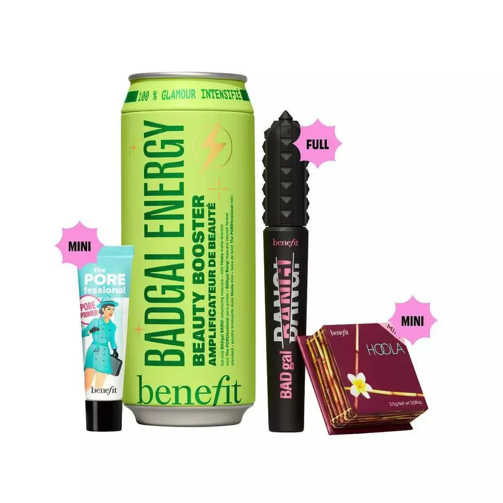 Benefit BADgal Energy Set Mascara Primer Bronzer Mini New In Box NIB